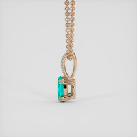 0.22 Ct. Greenish Blue Paraiba Tourmaline Pendant, 14K Rose Gold 3