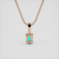 0.22 Ct. Greenish Blue Paraiba Tourmaline Pendant, 14K Rose Gold 4