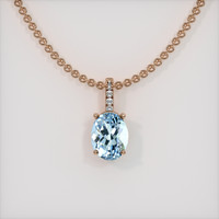 1.85 Ct. Gemstone Pendant, 14K Rose Gold 1