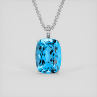 15.01 Ct. Swiss Blue Topaz Pendant, Silver 1