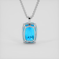 15.01 Ct. Swiss Blue Topaz Pendant, Silver 4
