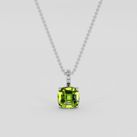 3.93 Ct. Green (Lime Green) Peridot Pendant, 10K White Gold 1