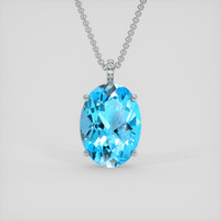 29.04 Ct. Swiss Blue Topaz Pendant, 14K White Gold 1