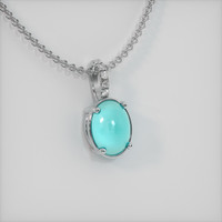 1.09 Ct. Gemstone Pendant, 14K White Gold 2