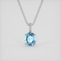 2.39 Ct. Blue Aquamarine Pendant, 14K White Gold 1