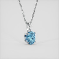 2.39 Ct. Blue Aquamarine Pendant, 14K White Gold 2