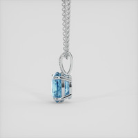2.39 Ct. Blue Aquamarine Pendant, 14K White Gold 3