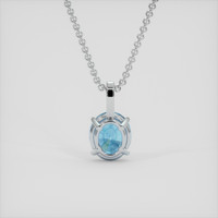 2.39 Ct. Blue Aquamarine Pendant, 14K White Gold 4
