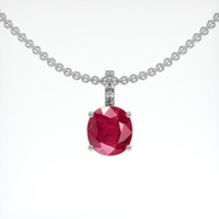 2.06 Ct. Ruby Pendant, 14K White Gold 1