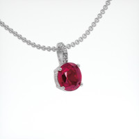 2.06 Ct. Ruby Pendant, 14K White Gold 2