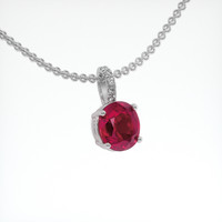 2.06 Ct. Ruby Pendant, 14K White Gold 2