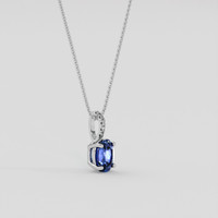 1.27 Ct. Blue Sapphire Pendant, 14K White Gold 2