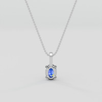 1.27 Ct. Blue Sapphire Pendant, 14K White Gold 4