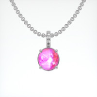2.25 Ct. Pink Sapphire Pendant, 14K White Gold 1
