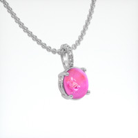 2.25 Ct. Pink Sapphire Pendant, 14K White Gold 2