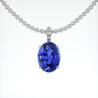 5.85 Ct. Sapphire Pendant, 18K White Gold 1
