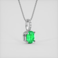 0.60 Ct. Emerald Pendant, 18K White Gold 2
