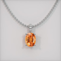 0.93 Ct. Gemstone Pendant, 18K White Gold 1