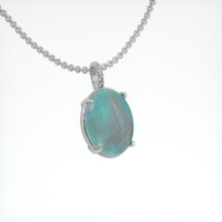 8.57 Ct. Multi Color Opal Pendant, 18K White Gold 2