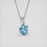 2.39 Ct. Blue Aquamarine Pendant, 18K White Gold 2