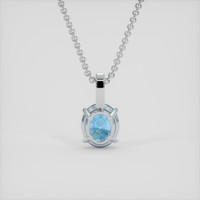 2.39 Ct. Blue Aquamarine Pendant, 18K White Gold 4