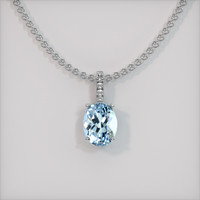 1.85 Ct. Gemstone Pendant, 18K White Gold 1