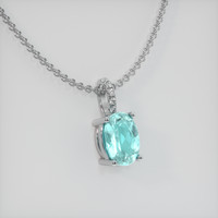 0.75 Ct. Gemstone Pendant, 18K White Gold 2