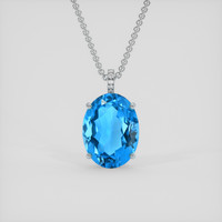 20.74 Ct. Swiss Blue Topaz Pendant, 18K White Gold 1