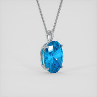 20.74 Ct. Swiss Blue Topaz Pendant, 18K White Gold 2