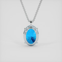 20.74 Ct. Swiss Blue Topaz Pendant, 18K White Gold 4