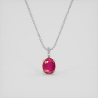 1.56 Ct. Pinkish Red Ruby Pendant, 18K White Gold 1