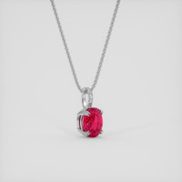 1.56 Ct. Pinkish Red Ruby Pendant, 18K White Gold 2
