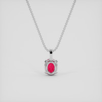 1.56 Ct. Pinkish Red Ruby Pendant, 18K White Gold 4