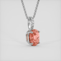 3.02 Ct. Padparadscha Sapphire Pendant, 18K White Gold 2