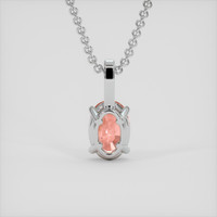 3.02 Ct. Padparadscha Sapphire Pendant, 18K White Gold 4