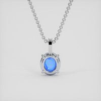 2.91 Ct. Blue Sapphire Pendant, 18K White Gold 4