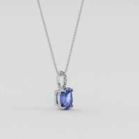 1.64 Ct. Blue Sapphire Pendant, 18K White Gold 2