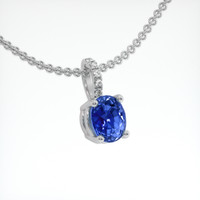 2.01 Ct. Blue Sapphire Pendant, 18K White Gold 2