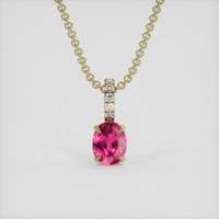 0.45 Ct. Pinkish Red Ruby Pendant, 14K Yellow Gold 1