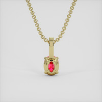0.45 Ct. Pinkish Red Ruby Pendant, 14K Yellow Gold 4
