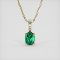 0.81 Ct. Emerald Pendant, 18K Yellow Gold 1