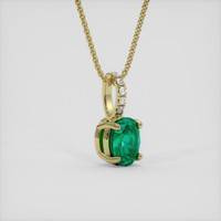 0.81 Ct. Emerald Pendant, 18K Yellow Gold 2