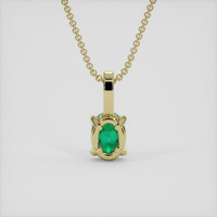 0.81 Ct. Emerald Pendant, 18K Yellow Gold 4