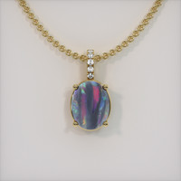 0.85 Ct. Multi Color Opal Pendant, 18K Yellow Gold 1