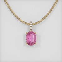 1.02 Ct. Pink Sapphire Pendant, 18K Yellow Gold 1