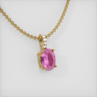 1.02 Ct. Pink Sapphire Pendant, 18K Yellow Gold 2