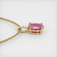 1.02 Ct. Pink Sapphire Pendant, 18K Yellow Gold 3
