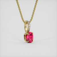 0.45 Ct. Pinkish Red Ruby Pendant, 18K Yellow Gold 2
