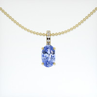 0.85 Ct. Blue Sapphire Pendant, 18K Yellow Gold 1