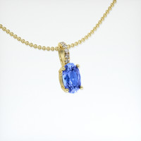 0.85 Ct. Blue Sapphire Pendant, 18K Yellow Gold 2